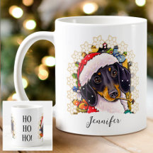 Ho ho ! Dachshund Père Noël Chig Nom personnalisé