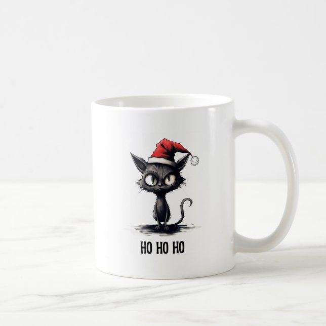 Mug Ho Ho Ho Chat de Noël Drôle (Droite)