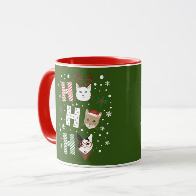Mug Ho Ho Ho Chats Joyeux Noël (Devant gauche)