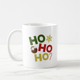Mug HO HO HO+Christmas Pudding, bonbons, flocon de nei