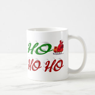 Mug Ho Ho Ho Père Noël Sleigh Christmas demi-script