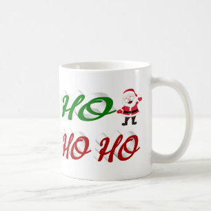 Mug Ho Ho Ho Santa Claus demi-écriture de Noël