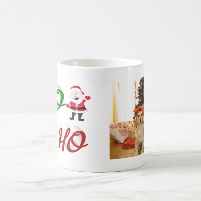 Mug Ho Ho Ho Santa Claus Script photo de Noël (Centre)