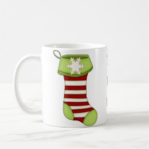 Mug HO, oh ! Noël rouge rayé Stocker+Flocon de neige