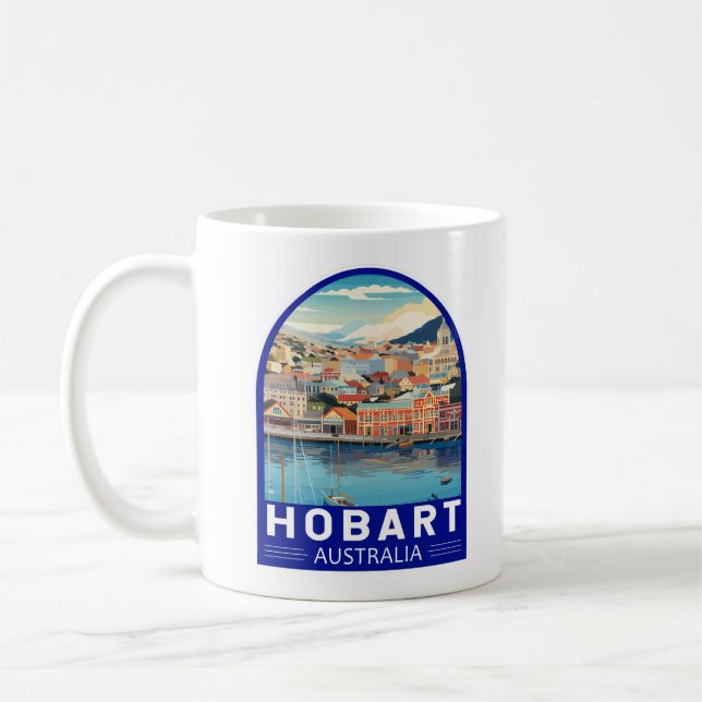 Mug Hobart Australie Voyage Art Vintage (Gauche)