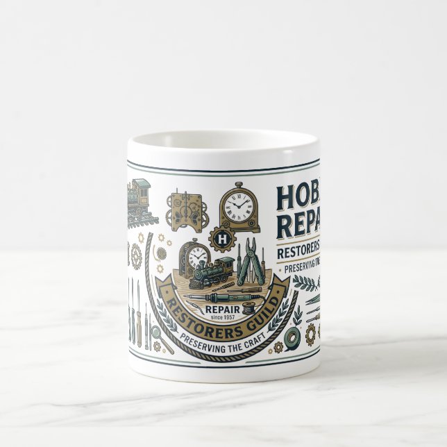 Mug Hobby Repair Technical Blueprint - Restorer Schema (Centre)