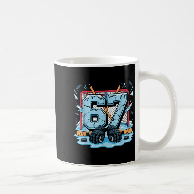 Mug Hockey 67 Drip Ice Rink Gloves Meme Six Seven Srts (Droite)