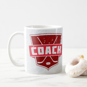 Mug Hockey Coach Retro Style Bouclier Coupe Musique