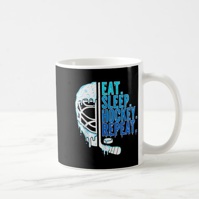 Mug Hockey Ice Cream Drip Eat Sleep Hockey Repeat Boys (Droite)