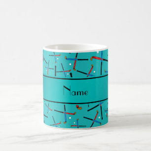 Mug Hockey nommé personnalisé de gisement de turquoi
