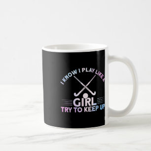 Mug Hockey sur gazon aquarelle Je joue comme une fille