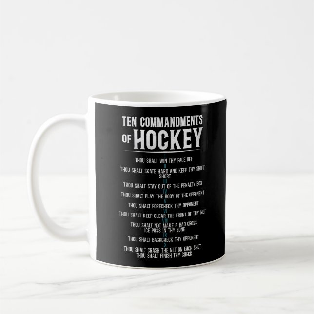 Mug Hockey Sur Glace Dix Commandements De Hockey Vinta (Gauche)