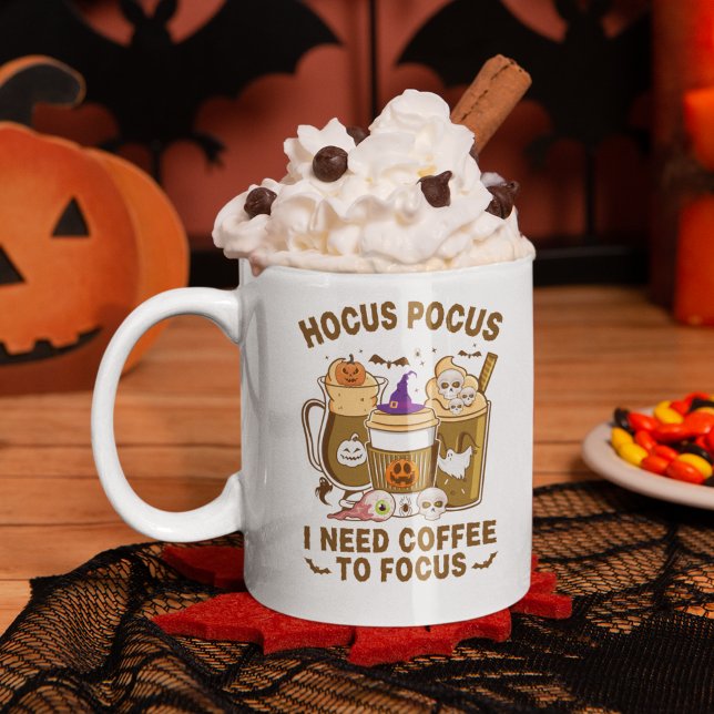 Mug Hocus Pocus I need Coffee To Focus Halloween (Créateur téléchargé)
