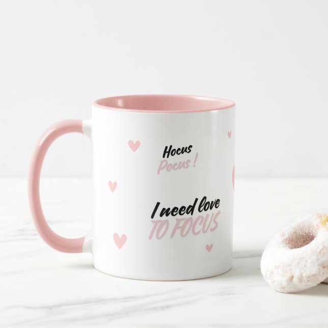 Mug Hocus Pocus I need love to focus (Avec donut)