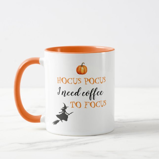 Mug Hocus Pocus Moderne Orange et Noir Halloween (Gauche)