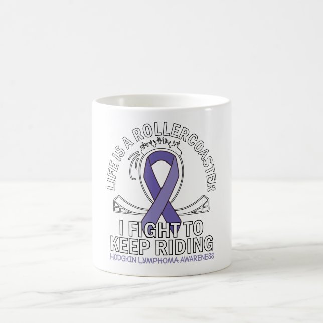 Mug Hodgkin Lymphoma cancer sensibilisation ruban viol (Centre)