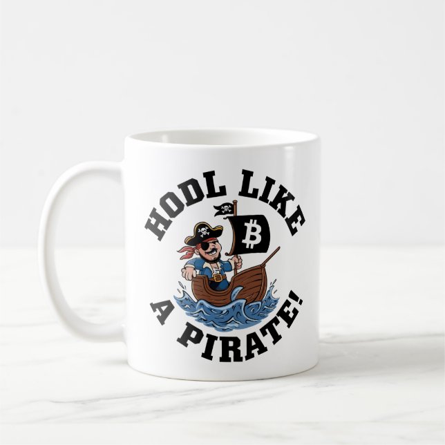 Mug HODL Comme un pirate ! - Mer de cristal orageux (Gauche)