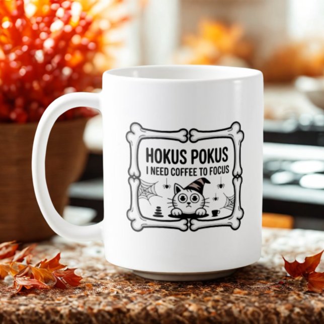 Mug Hokus Pokus J'ai besoin de café pour focaliser l'A (Créateur téléchargé)