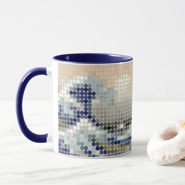 Mug Hokusai "Grande vague" Pixeldot (Avec donut)