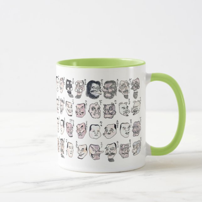 Mug Hokusai , Image of faces from the Hokusai manga (Droite)
