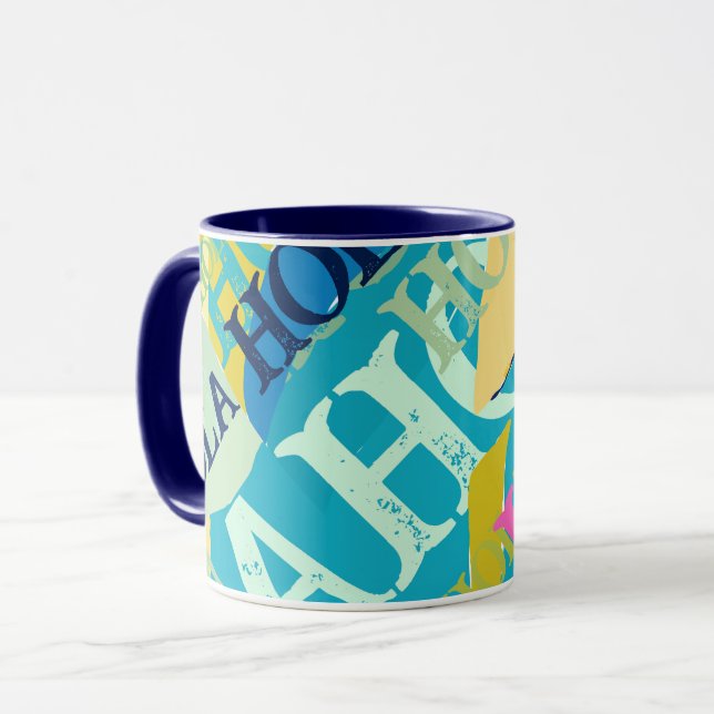 Mug Hola colorée Abstraite (Devant gauche)