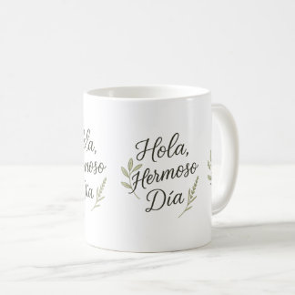Mug Hola Hermoso Día – Caligrafía Orgánica & Botánica 