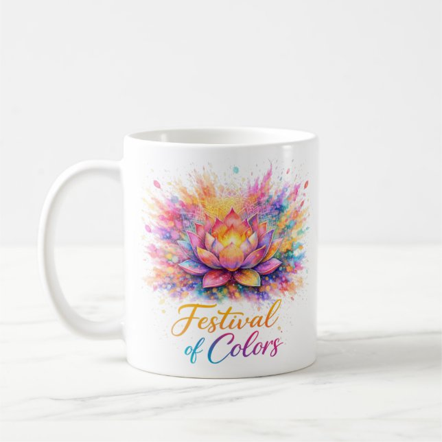 Mug Holi Festival Lotus - Farbenfrohe Keramiktasse (Gauche)