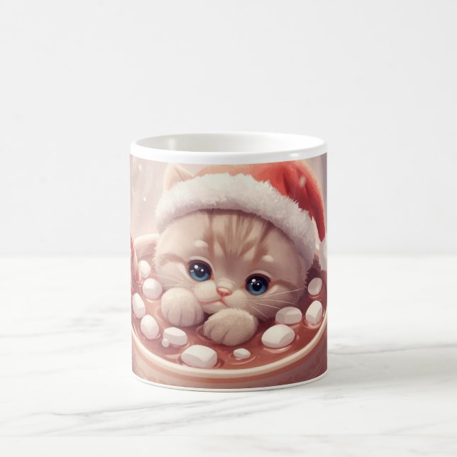 Mug “Holiday Cocoa Kitty Mug" Cute Christmas Cat  (Centre)