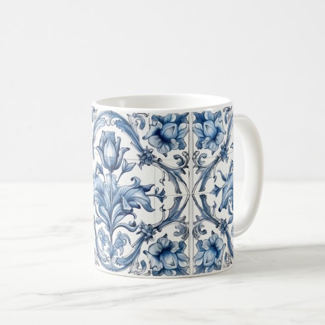 Mug Holland Blue Tulip Motif (Devant droit)