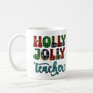 Mug Holly Jolly Enseignant Noël Appréciation Cadeau