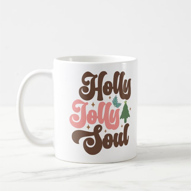 Mug Holly Jolly Soul Retro Vacances de Noël Super (Gauche)