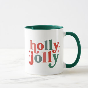 Mug Holly Jolly - Typographie des Fêtes Rétro