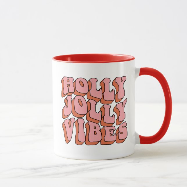 Mug Holly Jolly Vibes - Retro Holiday Cheval (Droite)