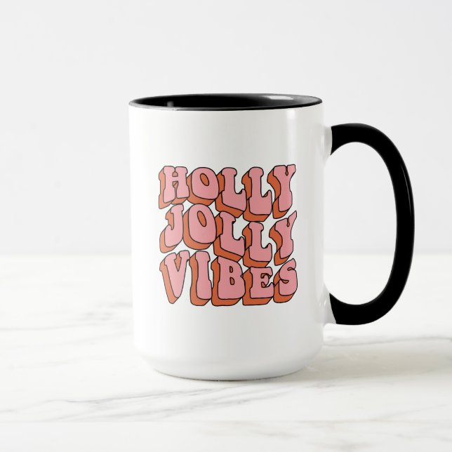 Mug Holly Jolly Vibes - Retro Holiday Cheval (Droite)