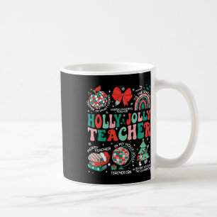Mug Holly N Jolly Enseignant Noël Coquette Bow Retro