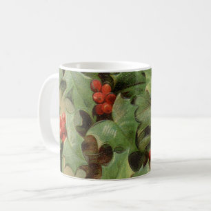 Mug Holly Tree Noël Vintage