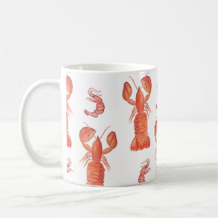 Mug Homard écrevisse aquarelle motif peint à la main