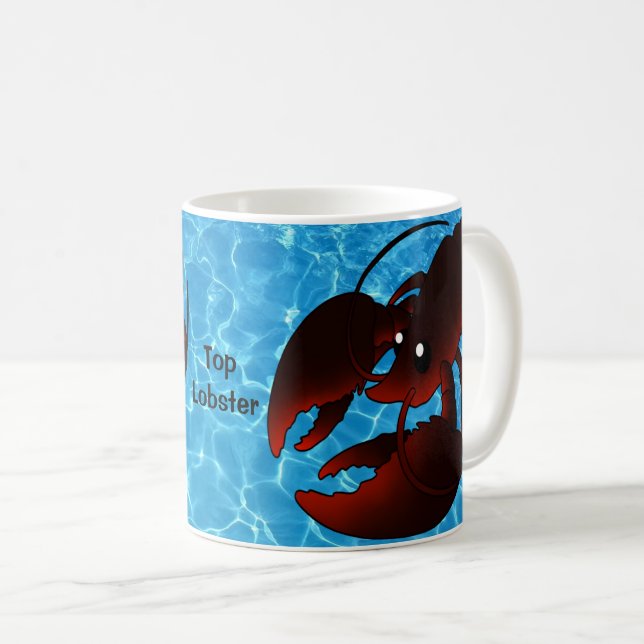 Mug Homard rouge caricature mignon (Devant droit)