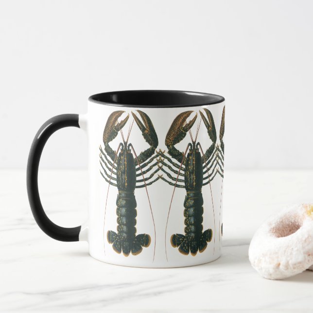 Mug Homard vintage, crustacé de la vie marine océaniqu (Avec donut)