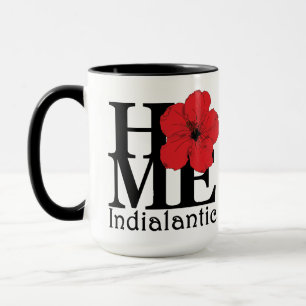 Mug HOME Indialantic Red Hibiscus 15oz
