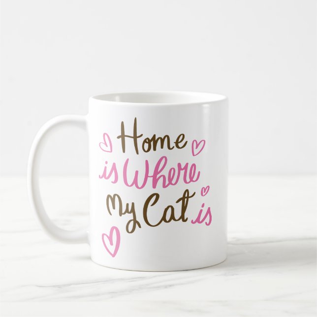 Mug Home is where my cat (Gauche)