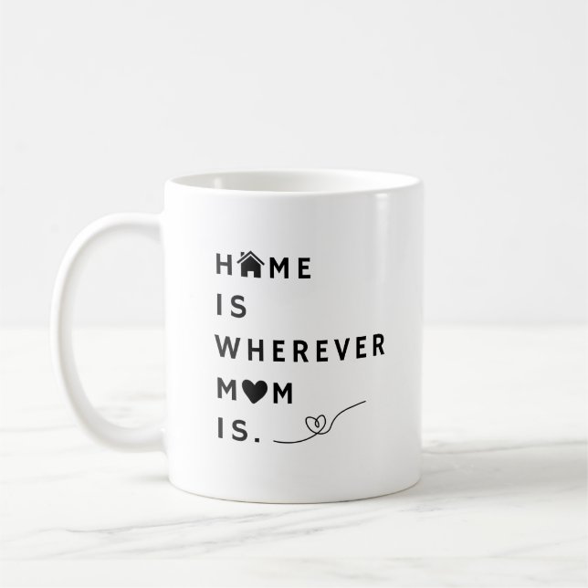 Mug Home Is Wherever Mom Is – Gift For Mom (Gauche)