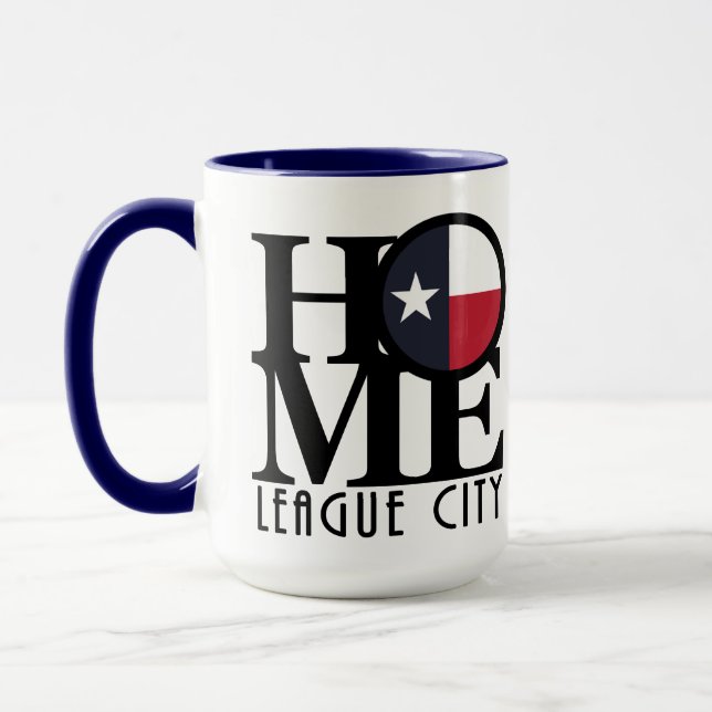 Mug HOME League City Texas 15oz (Gauche)