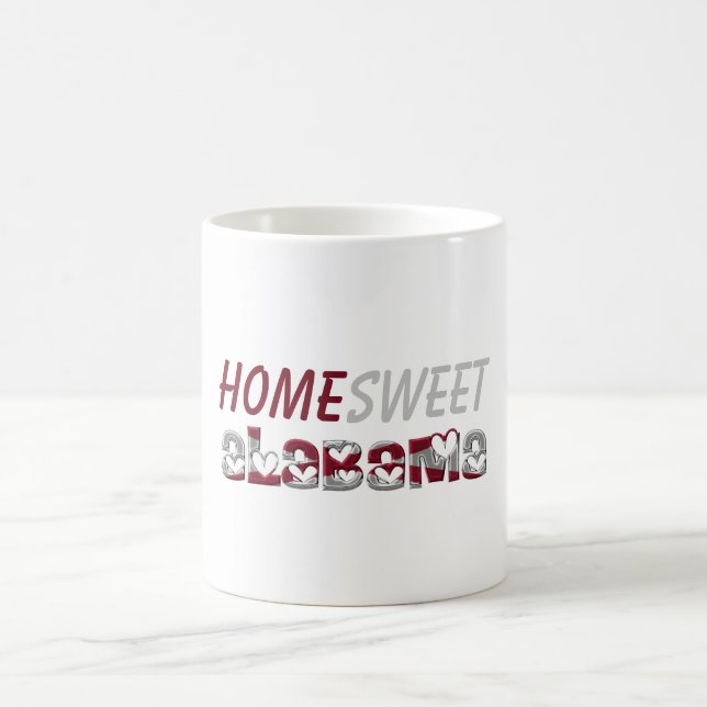 Mug Home Sweet Alabama American State Flag Hearts (Centre)