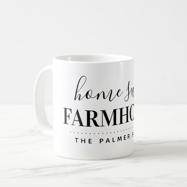 Mug Home Sweet Farmhouse Monogramme (Devant gauche)