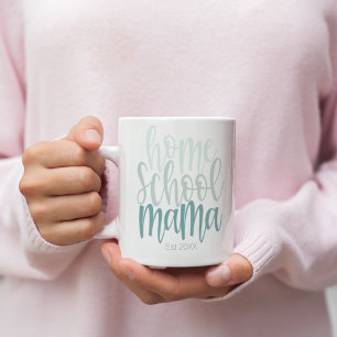 Mug Homeschool Mama Est Date Personnalisée Couleurs Bl
