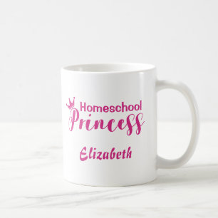 Mug Homeschool Princess Pretty Rose and White