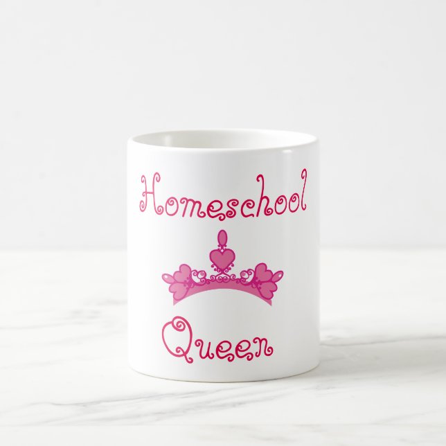 Mug Homeschool Queen rose et blanc (Centre)