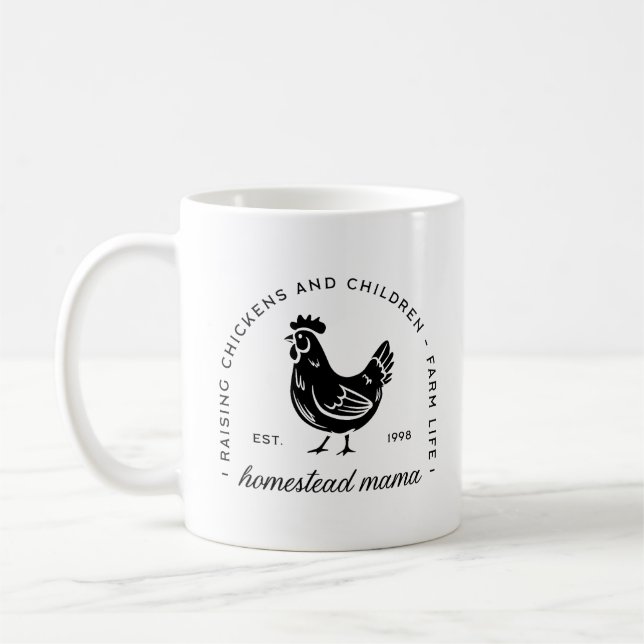 Mug Homestead maman élevant des poulets et des enfants (Gauche)