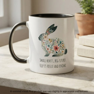 Mug Hommage au sauvetage de lapins de prairie florale 